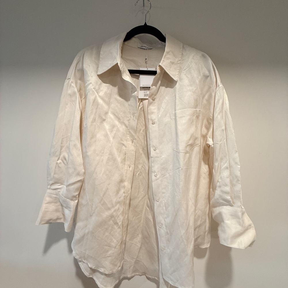Anine Bing Cream Casual Button Down Shirt